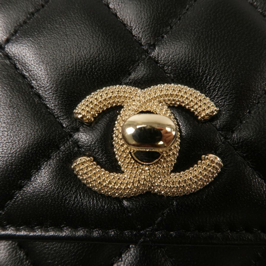 CHANEL 羊皮皮革Chain Shoulder鏈帶肩背袋-5