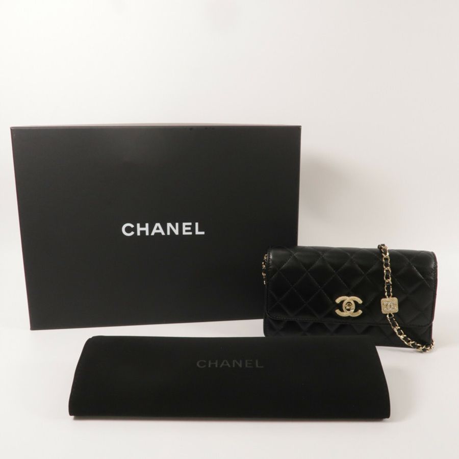 CHANEL 羊皮皮革Chain Shoulder鏈帶肩背袋-10