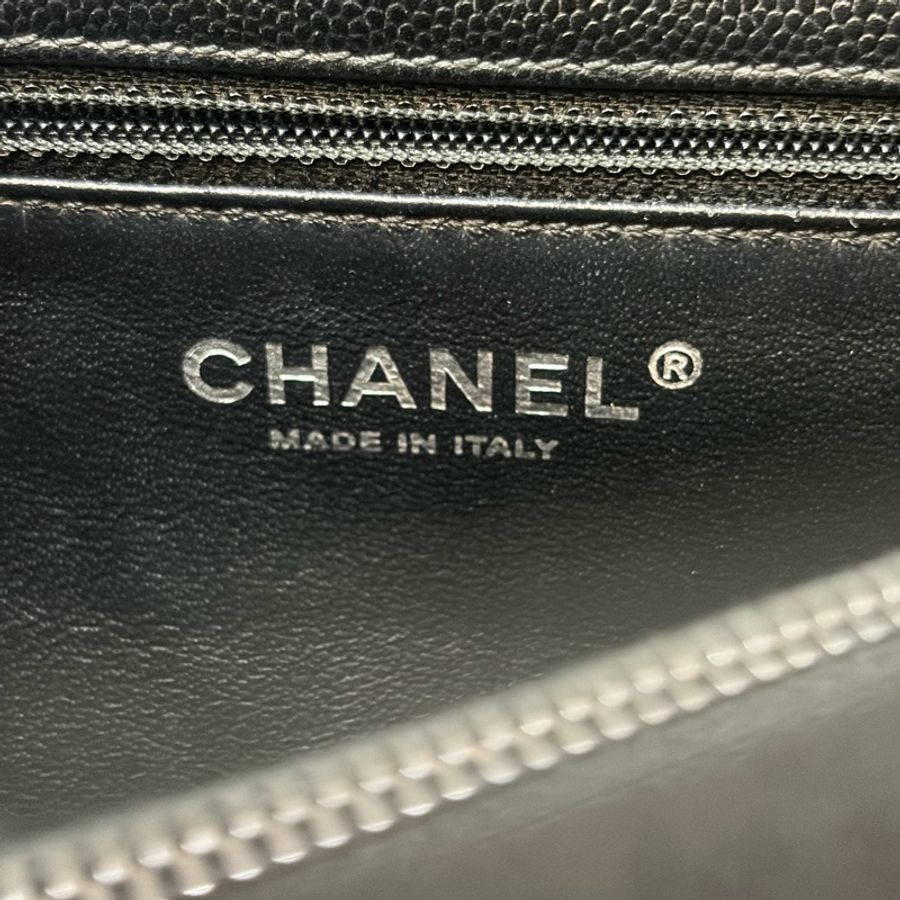 CHANEL A92992 黑荔枝 銀鍊特大把手口蓋包 手提包 肩背包-40
