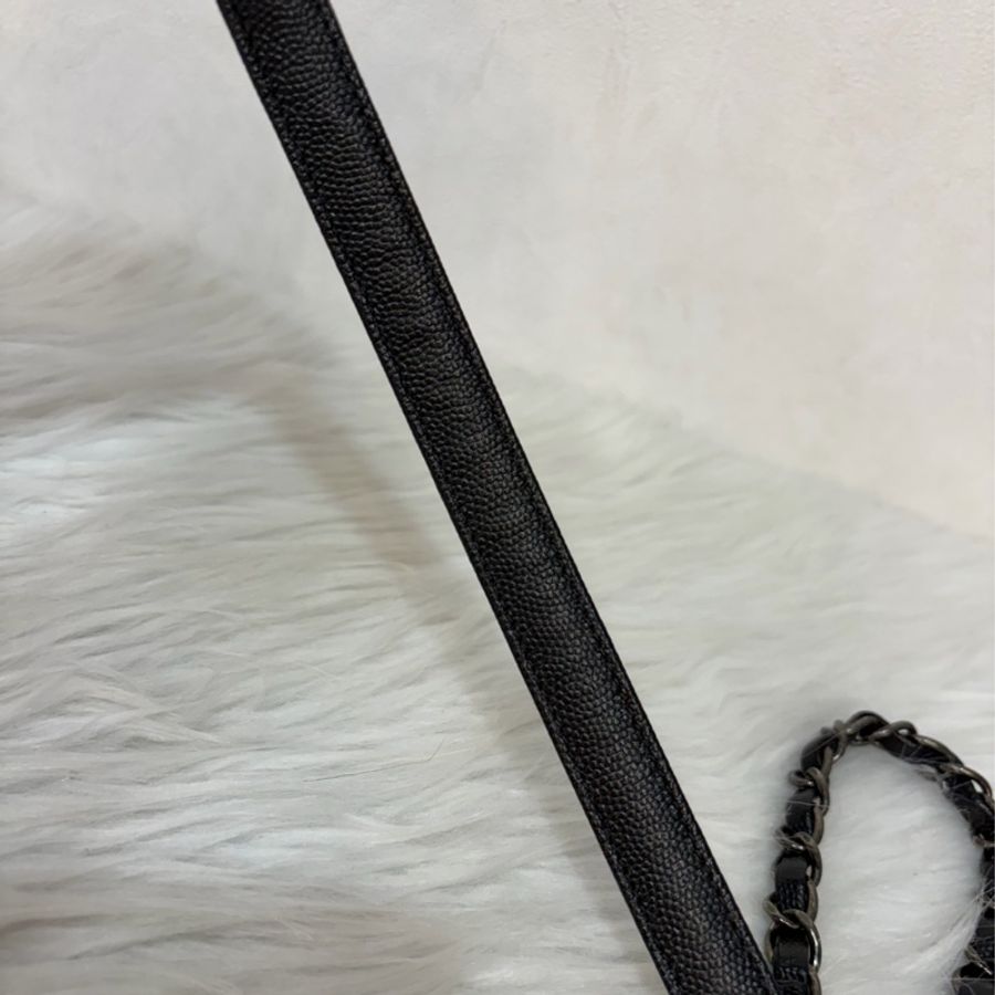 CHANEL A92992 黑荔枝 銀鍊特大把手口蓋包 手提包 肩背包-53