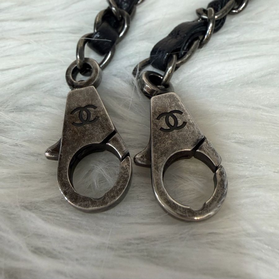 CHANEL A92992 黑荔枝 銀鍊特大把手口蓋包 手提包 肩背包-56