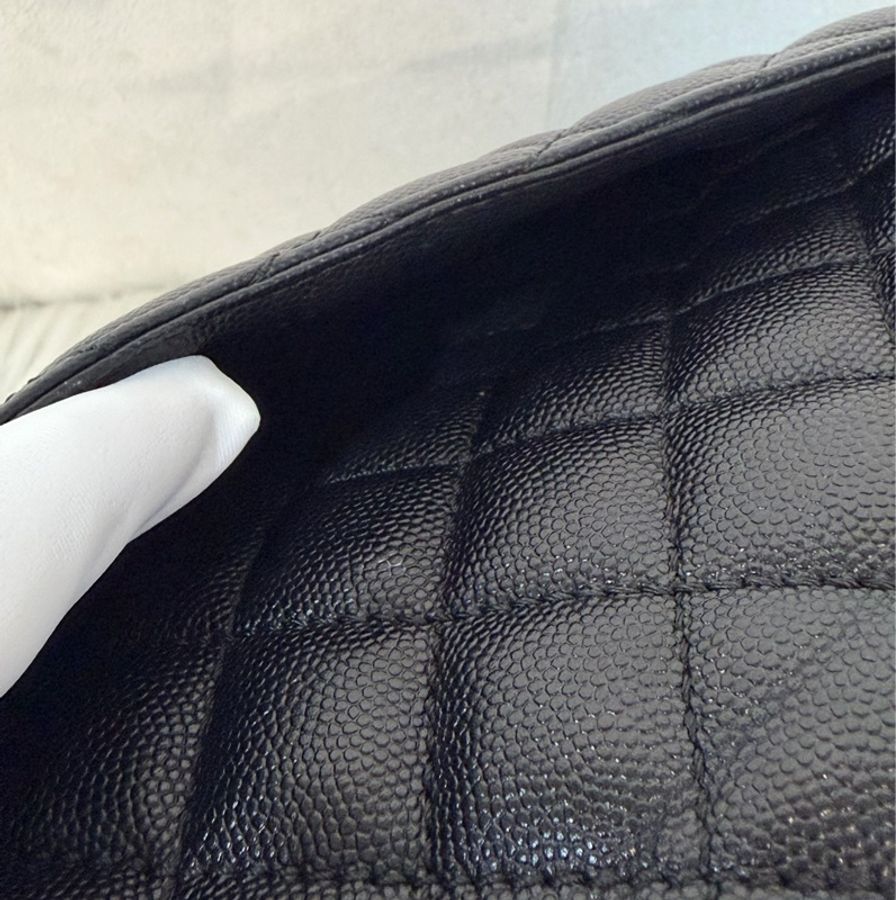 CHANEL A92992 黑荔枝 銀鍊特大把手口蓋包 手提包 肩背包-57