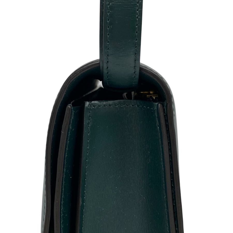 ☆ CELINE 思琳 Green Calfskin Classic Box Shoulder Bag 綠色小牛皮肩背包-267012635-11