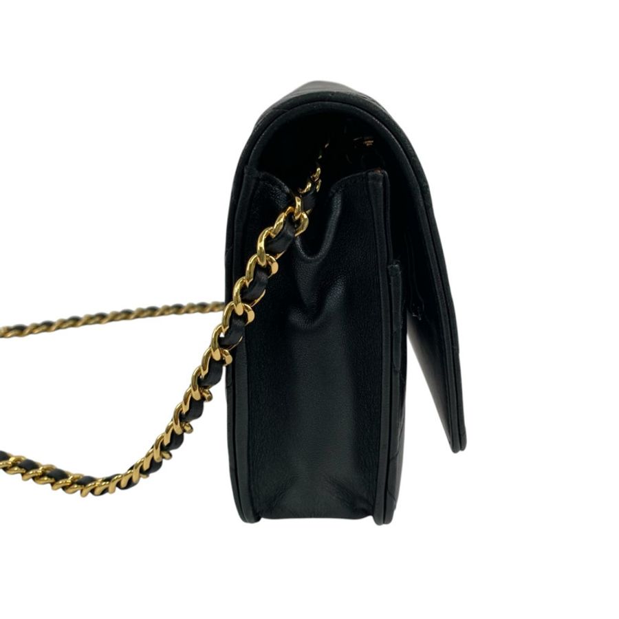 △ CHANEL 香奈兒 Black Lambskin Gold Tone Metal No.22 Chain Wallet 黑色小羊皮金色金屬No.22鏈條銀包 A33814-267012619-3