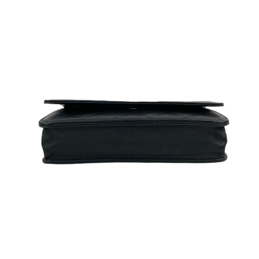 △ CHANEL 香奈兒 Black Lambskin Gold Tone Metal No.22 Chain Wallet 黑色小羊皮金色金屬No.22鏈條銀包 A33814-267012619-6