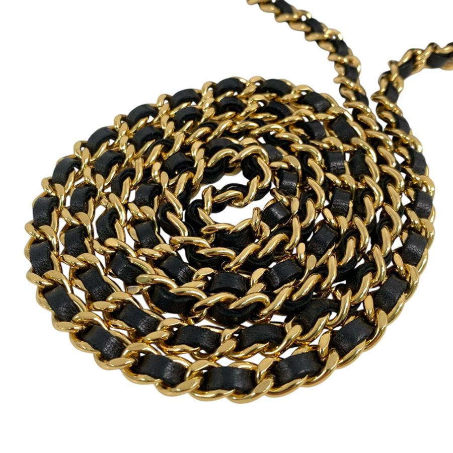 △ CHANEL 香奈兒 Black Lambskin Gold Tone Metal No.22 Chain Wallet 黑色小羊皮金色金屬No.22鏈條銀包 A33814-267012619-7