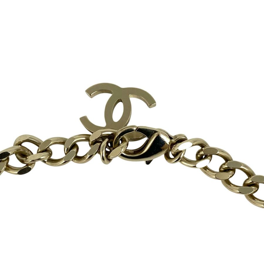 ☆ CHANEL 香奈兒 Black, Gold-tone Metal, Calfskin B17P Fashion Necklace 黑色, 金色金屬, 小牛皮B17P項鏈-267012374-6