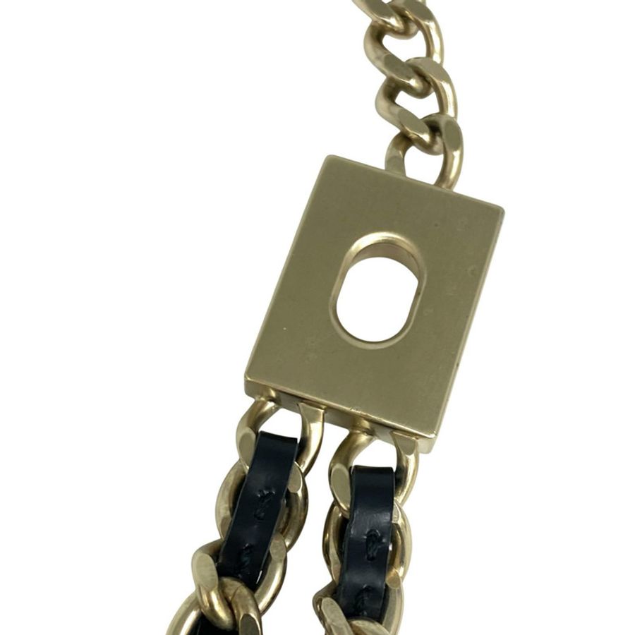 ☆ CHANEL 香奈兒 Black, Gold-tone Metal, Calfskin B17P Fashion Necklace 黑色, 金色金屬, 小牛皮B17P項鏈-267012374-10