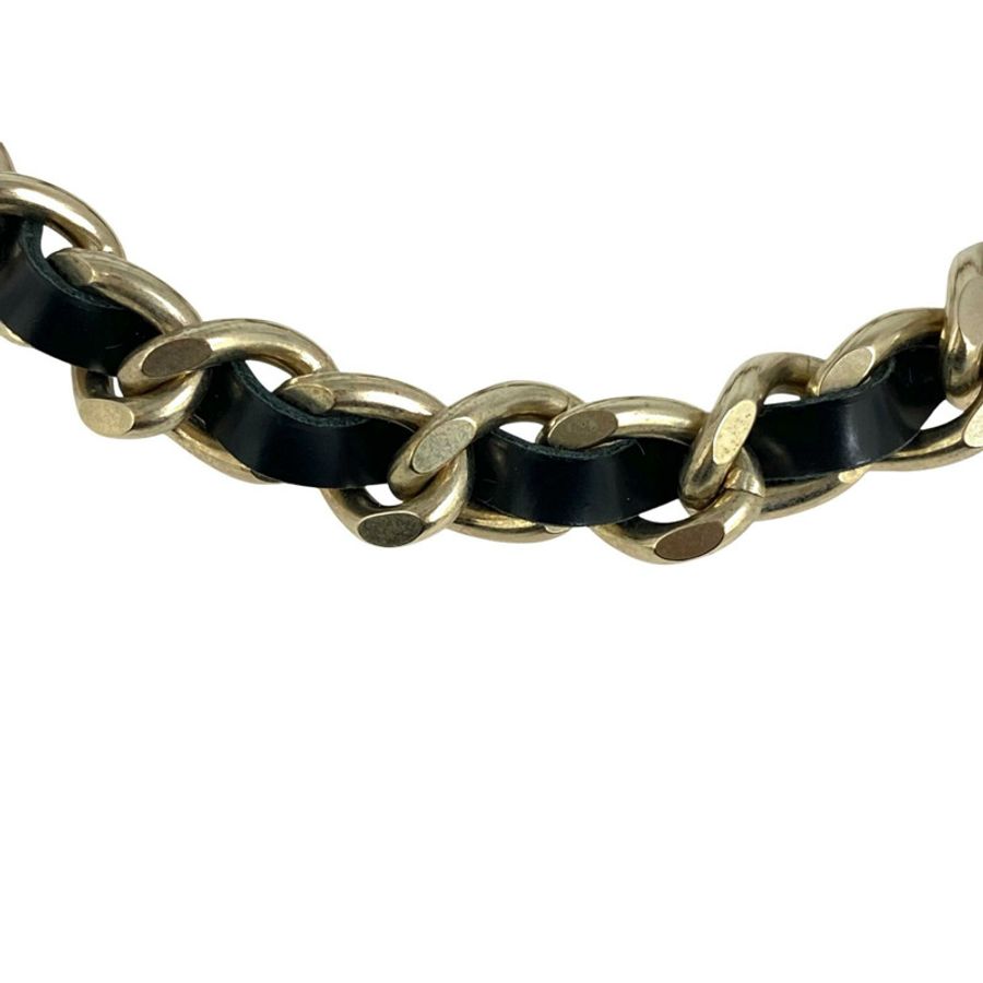 ☆ CHANEL 香奈兒 Black, Gold-tone Metal, Calfskin B17P Fashion Necklace 黑色, 金色金屬, 小牛皮B17P項鏈-267012374-11