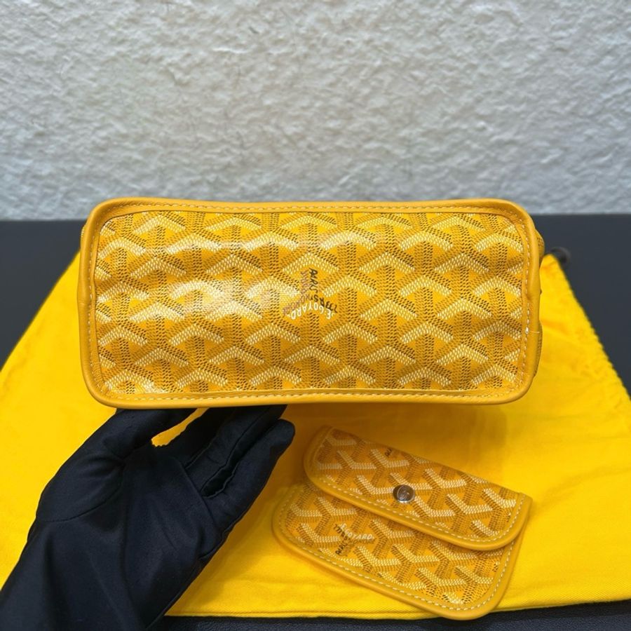 Goyard戈雅 黃色老花mini tote雙面托特包單肩包腋下包子母包-4