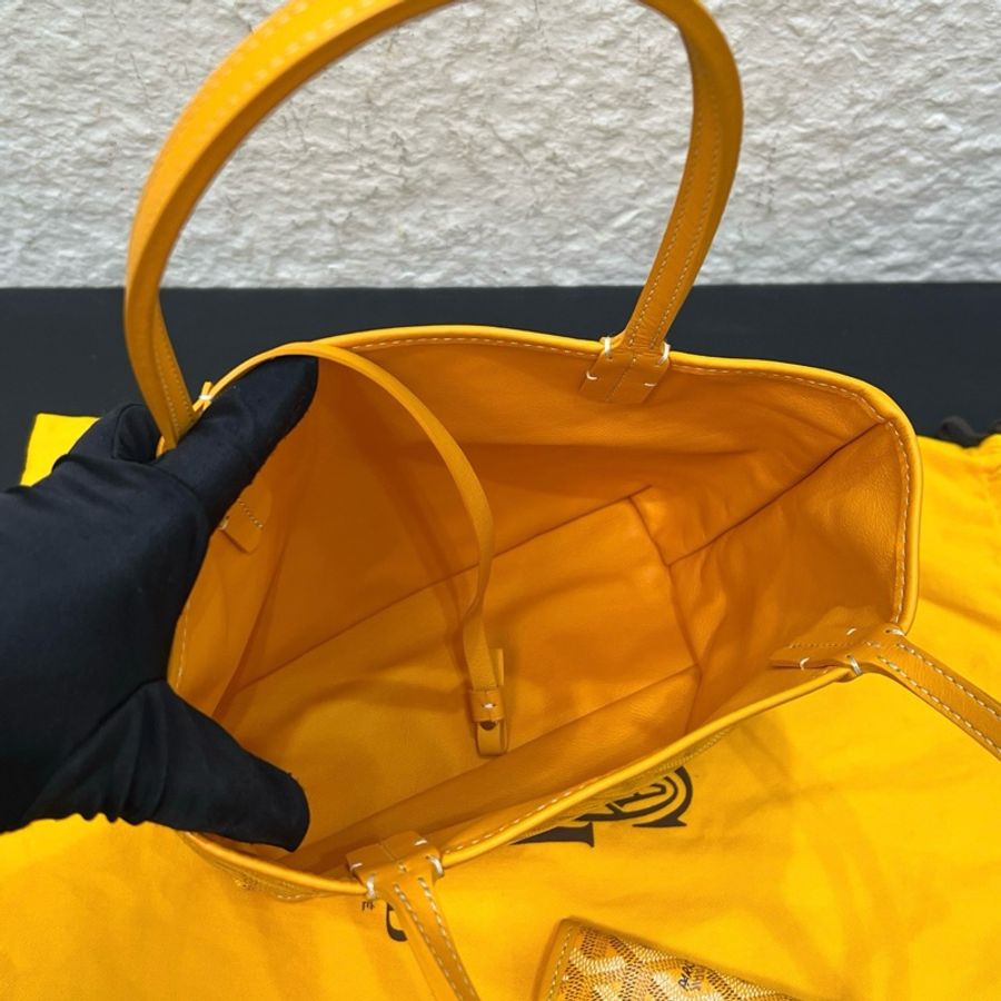 Goyard戈雅 黃色老花mini tote雙面托特包單肩包腋下包子母包-6