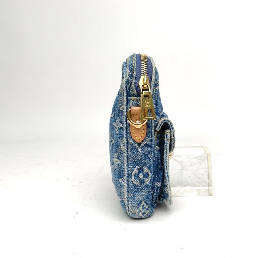 LOUIS VUITTON 牛仔藍晶片Fairfaxpochette豎版手機包肩背包-3