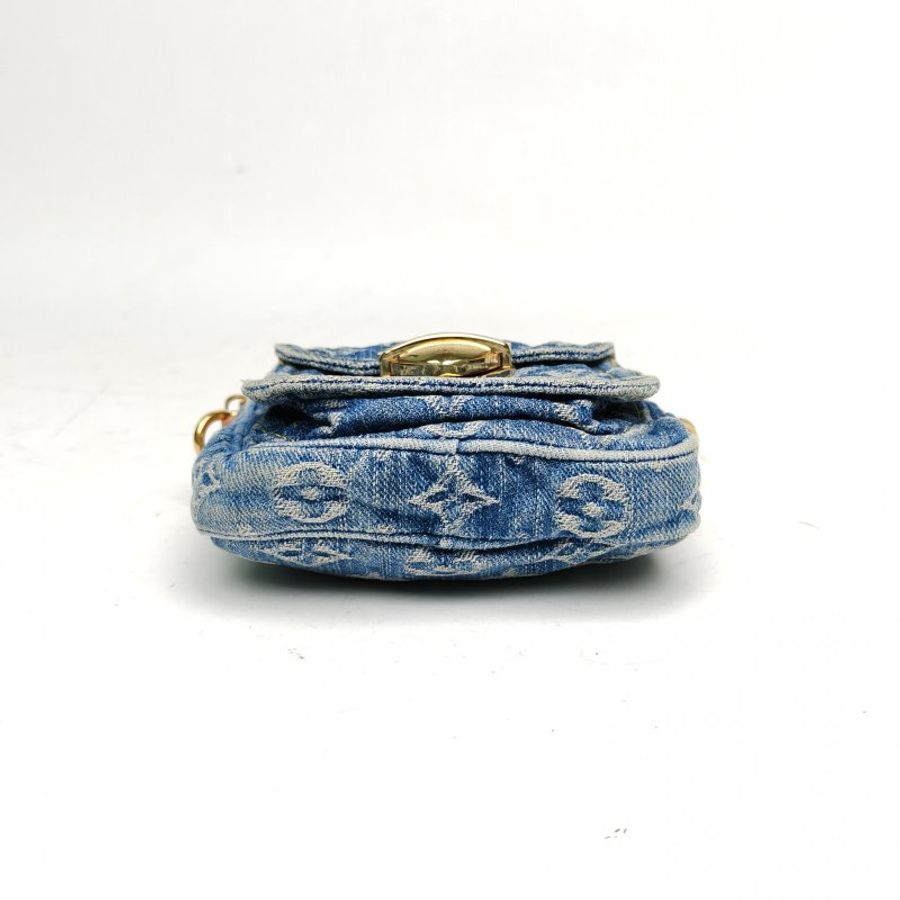 LOUIS VUITTON 牛仔藍晶片Fairfaxpochette豎版手機包肩背包-4