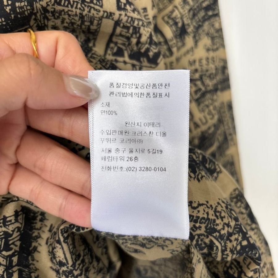 44號 ::Christian Dior:: Beige Plan de Paris Print Cotton High Low Shirt 前短後長街景地圖長板洋裝 襯衫 長版上衣-25