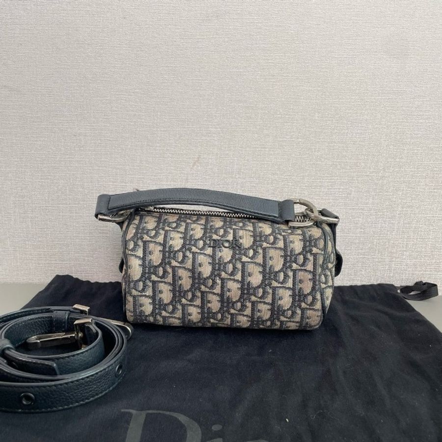 Dior迪奧老花刺繡Roller圓筒信使包98新✨️-3