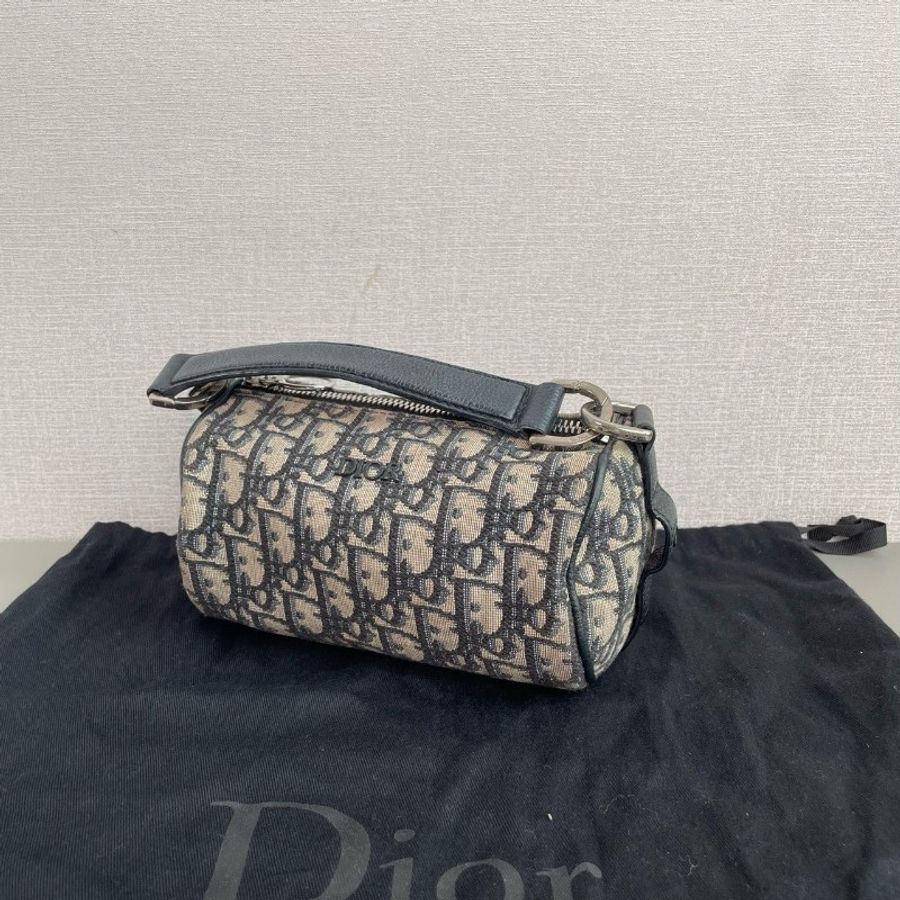 Dior迪奧老花刺繡Roller圓筒信使包98新✨️-6