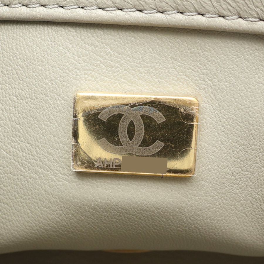 灰色 菱格紋羊皮 Pearl Crush 金球 鍊帶 肩背包 金釦【CHANEL 香奈兒】 A35200-4
