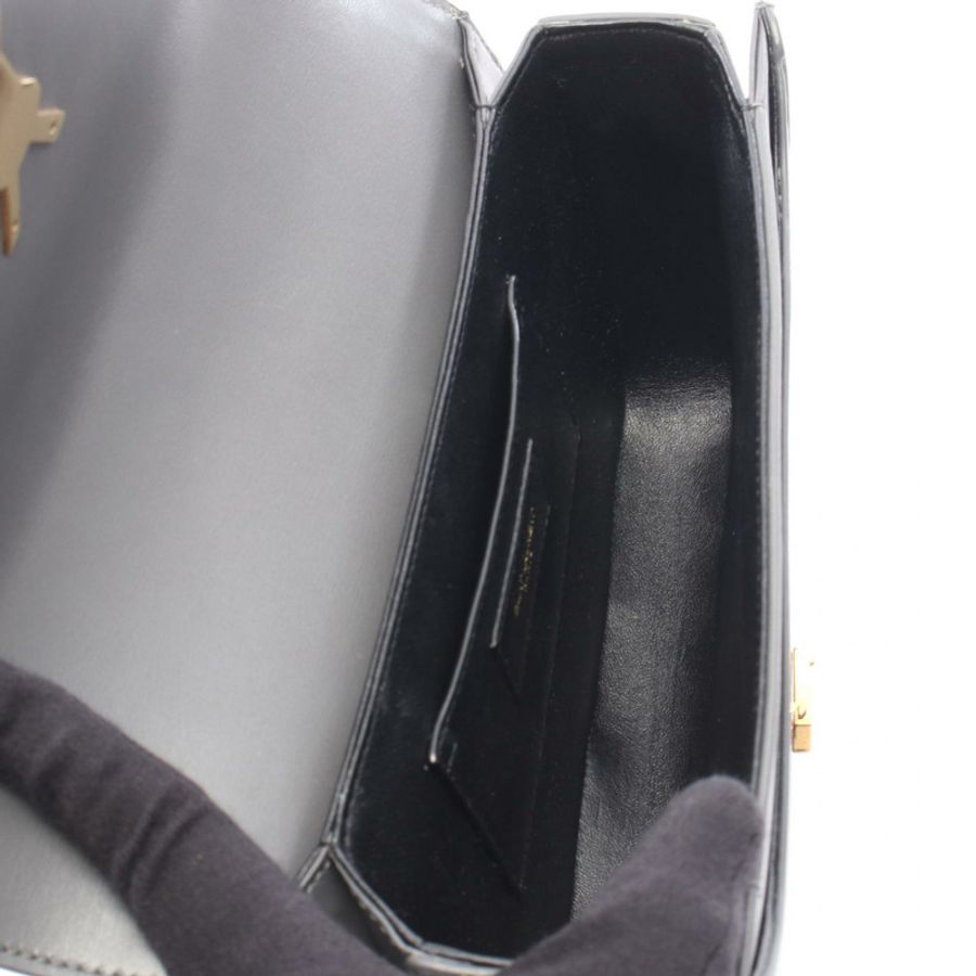 SAINT LAURENT PARIS Solferino 斜背包單肩包 634305 皮革 灰色 二手-2