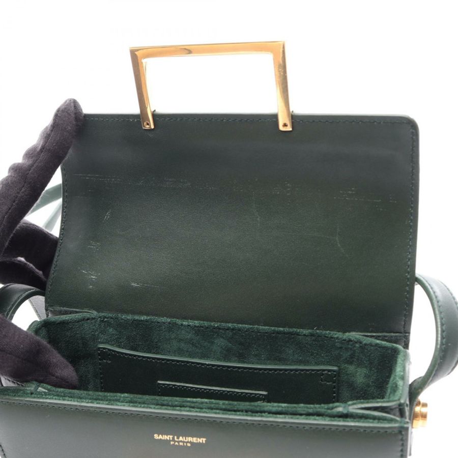 SAINT LAURENT PARIS 經典款 lulu 單肩包 318249 皮革 綠色 二手 女士-4