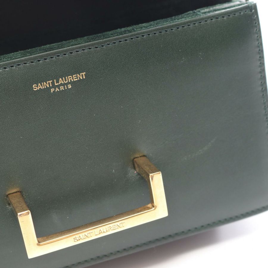 SAINT LAURENT PARIS 經典款 lulu 單肩包 318249 皮革 綠色 二手 女士-5