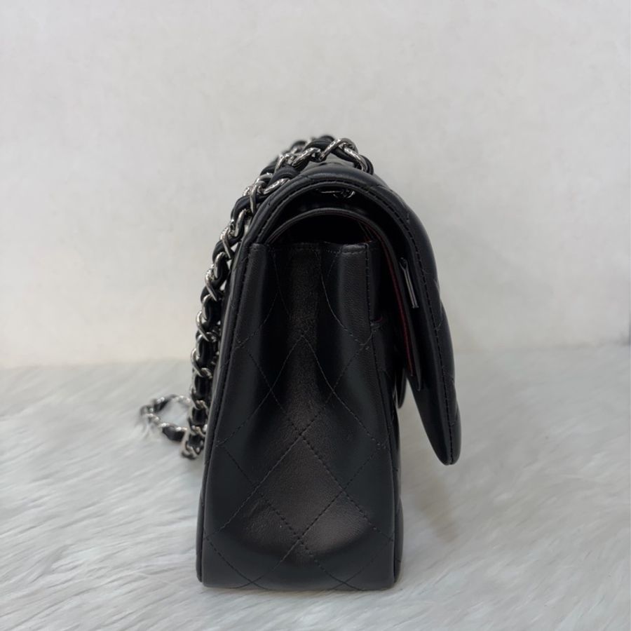 CHANEL A58600 黑羊皮 銀鍊 Jumbo 經典大型口蓋包 肩背包 斜背包-2