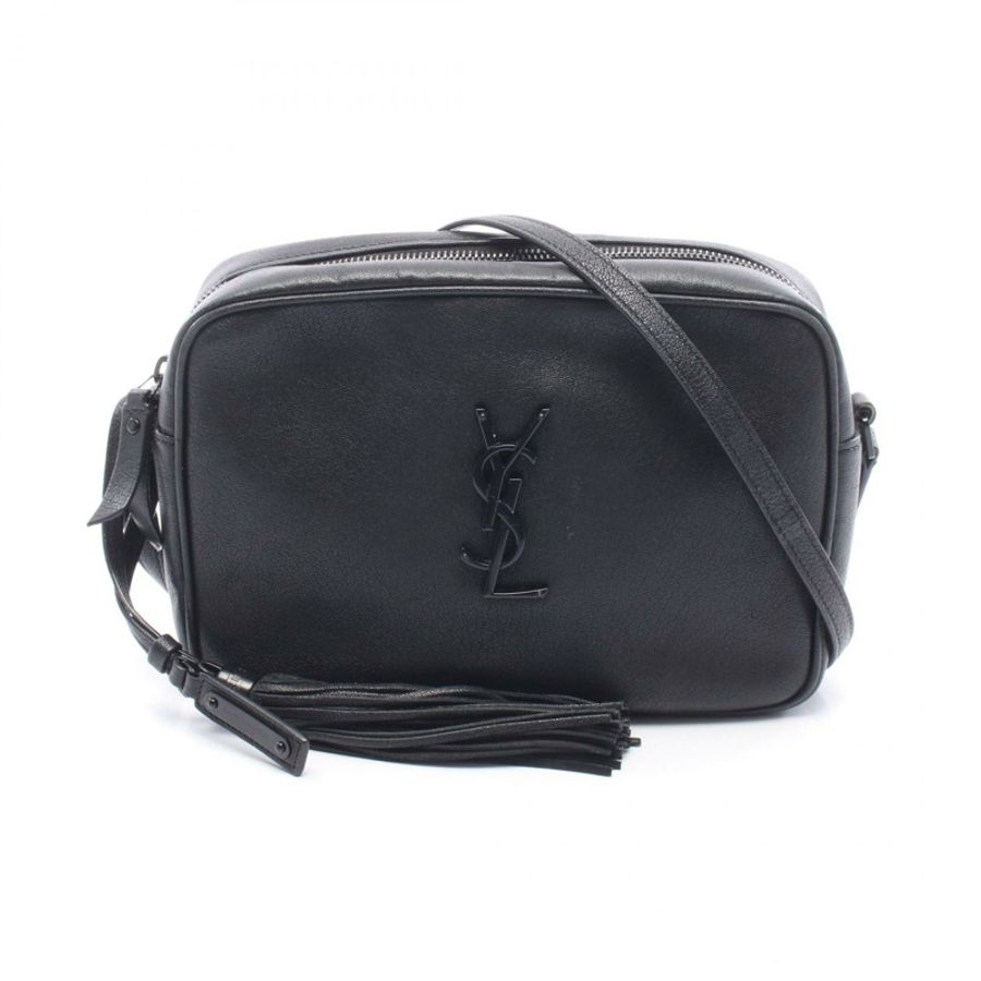 SAINT LAURENT PARIS LOU Monogram 肩背包 574494 黑色皮革 二手 女士-0