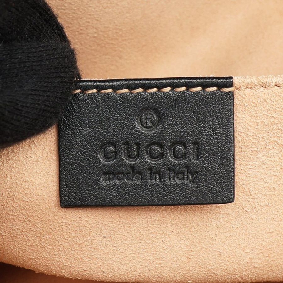 黑色 Matelasse Chevron 牛皮 白色 圓珠 GG Marmont 肩背包【GUCCI 古馳】 446744-3