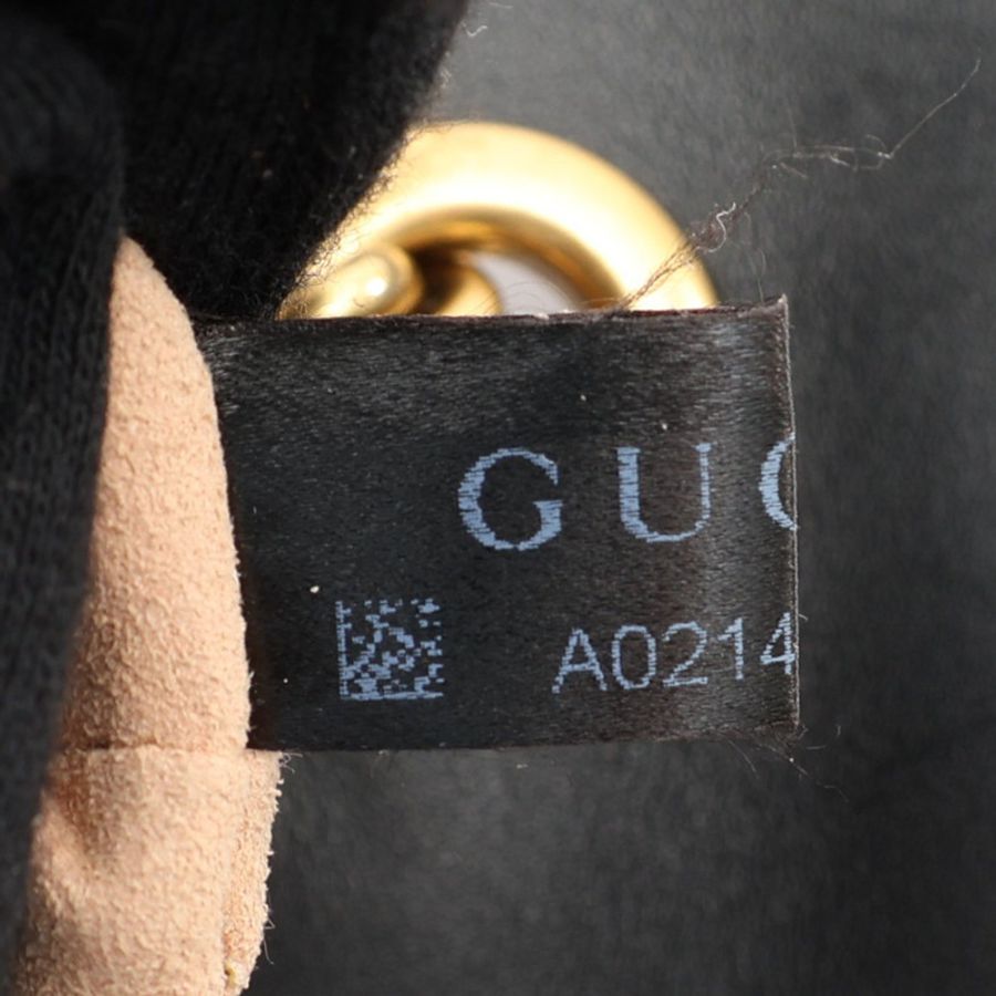 黑色 Matelasse Chevron 牛皮 白色 圓珠 GG Marmont 肩背包【GUCCI 古馳】 446744-5