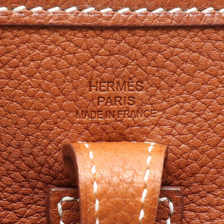 金棕色 Barenia牛皮 Mini Evelyne Amazone 肩背包 W刻 銀釦【HERMES 愛馬仕】 H078999CKAB-3