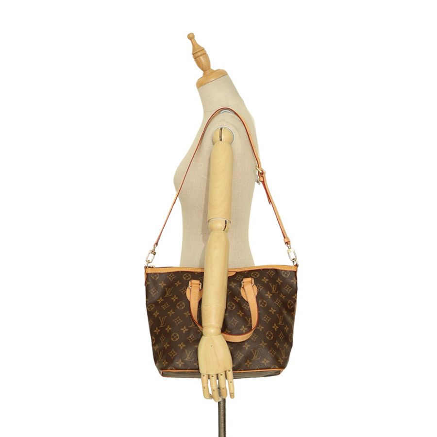 棕色 原花帆布 Palermo PM 兩用包【LOUIS VUITTON LV 路易威登】 M40145-6