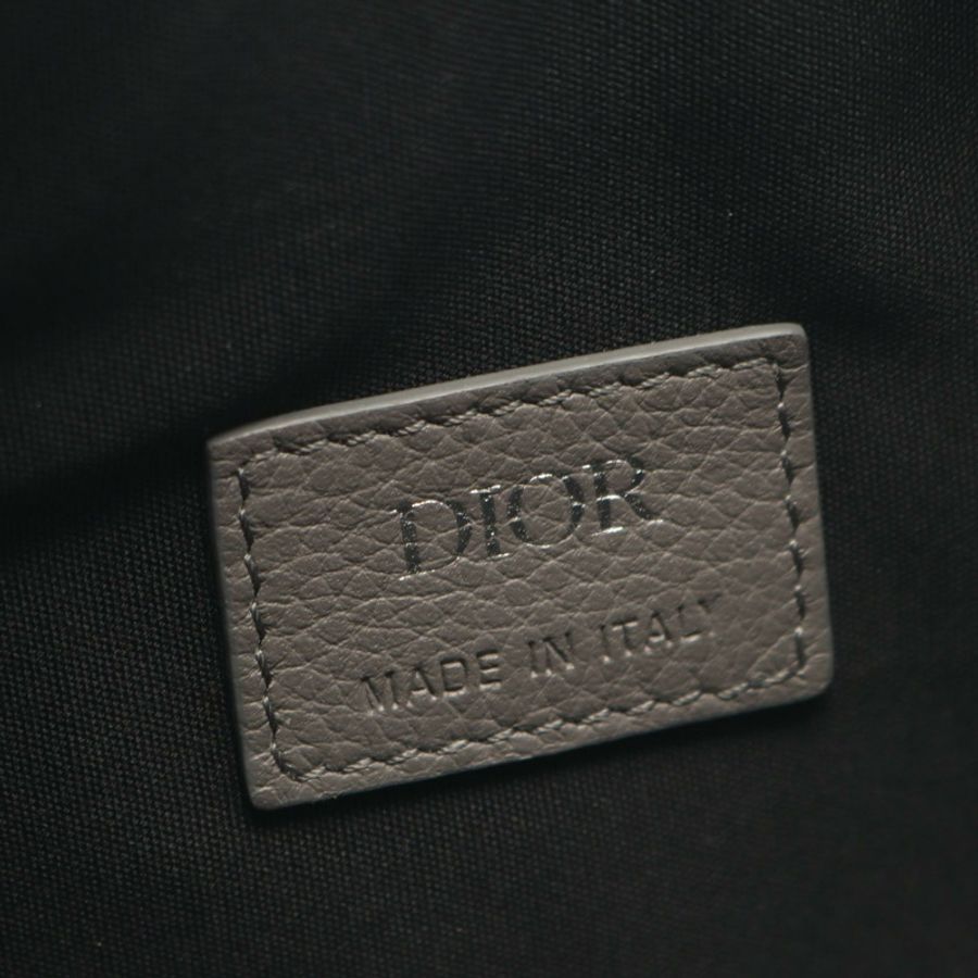 Dior 馬鞍形腰包斜背包 皮革 灰色 二手 男士-3
