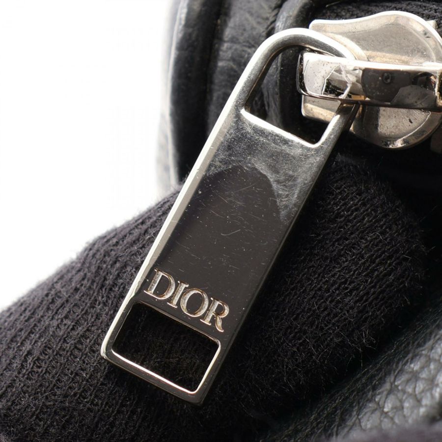Dior 馬鞍腰包斜背包黑色真皮男士二手-8