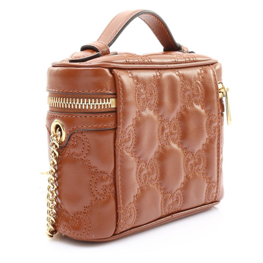 棕色 GG Matelasse 絎縫 Top Handle 兩用包【GUCCI 古馳】 723770-1