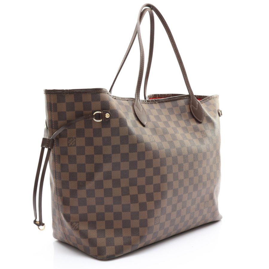 棕色 棋盤格 帆布 Neverfull GM 肩背包【LOUIS VUITTON LV 路易威登】 N51106-1