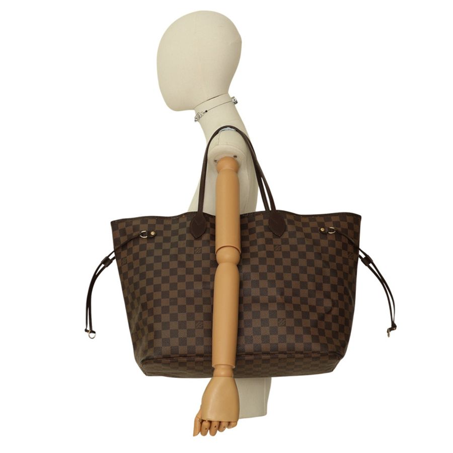 棕色 棋盤格 帆布 Neverfull GM 肩背包【LOUIS VUITTON LV 路易威登】 N51106-5