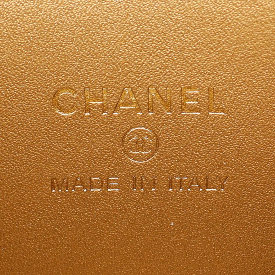 淺褐色 羊皮 Pearl Crush Vanity Case 金球 肩背包 金釦【CHANEL 香奈兒】 AP1447-3