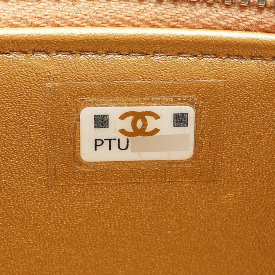 淺褐色 羊皮 Pearl Crush Vanity Case 金球 肩背包 金釦【CHANEL 香奈兒】 AP1447-4