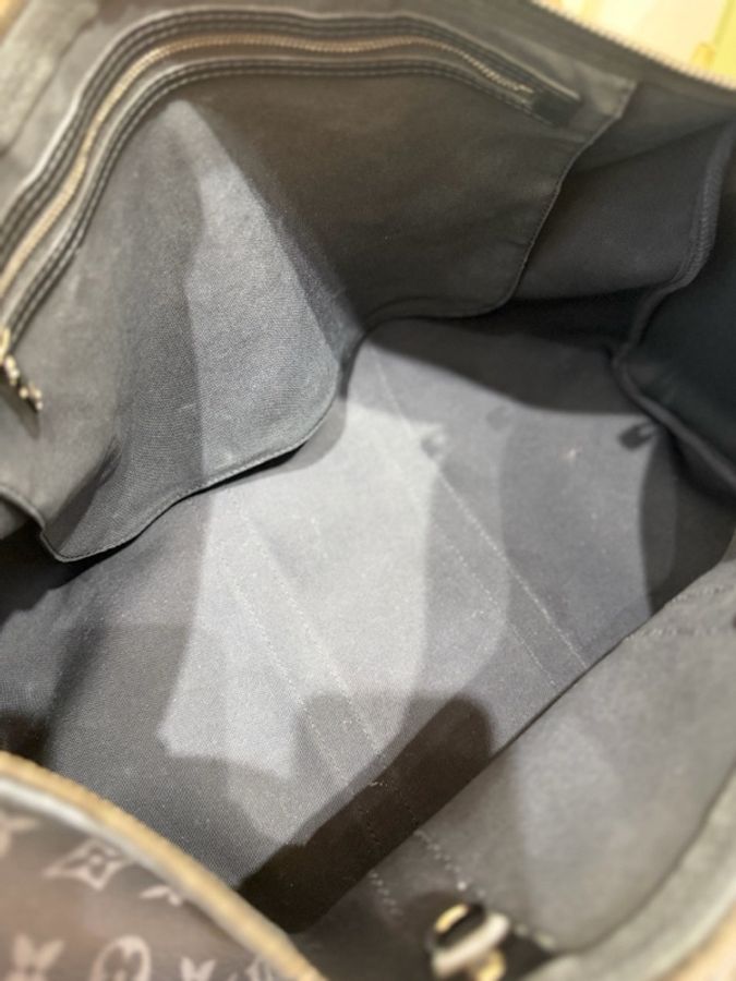 LV 路易威登 keepall 45 黑花 老花旅行包手提斜挎包 經典款 肩帶-8