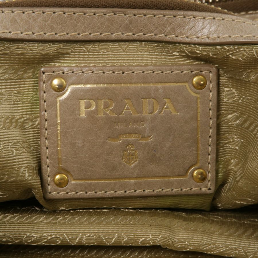 PRADA 牛皮皮革Vitello Shine手挽肩背兩用袋-5