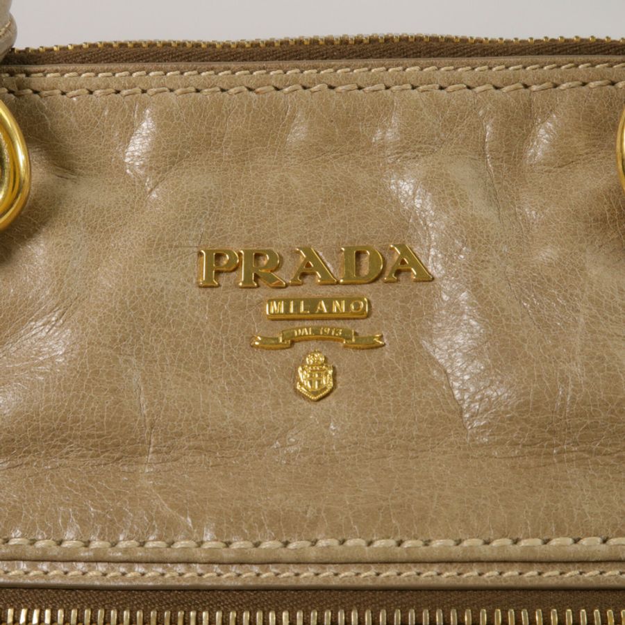 PRADA 牛皮皮革Vitello Shine手挽肩背兩用袋-6