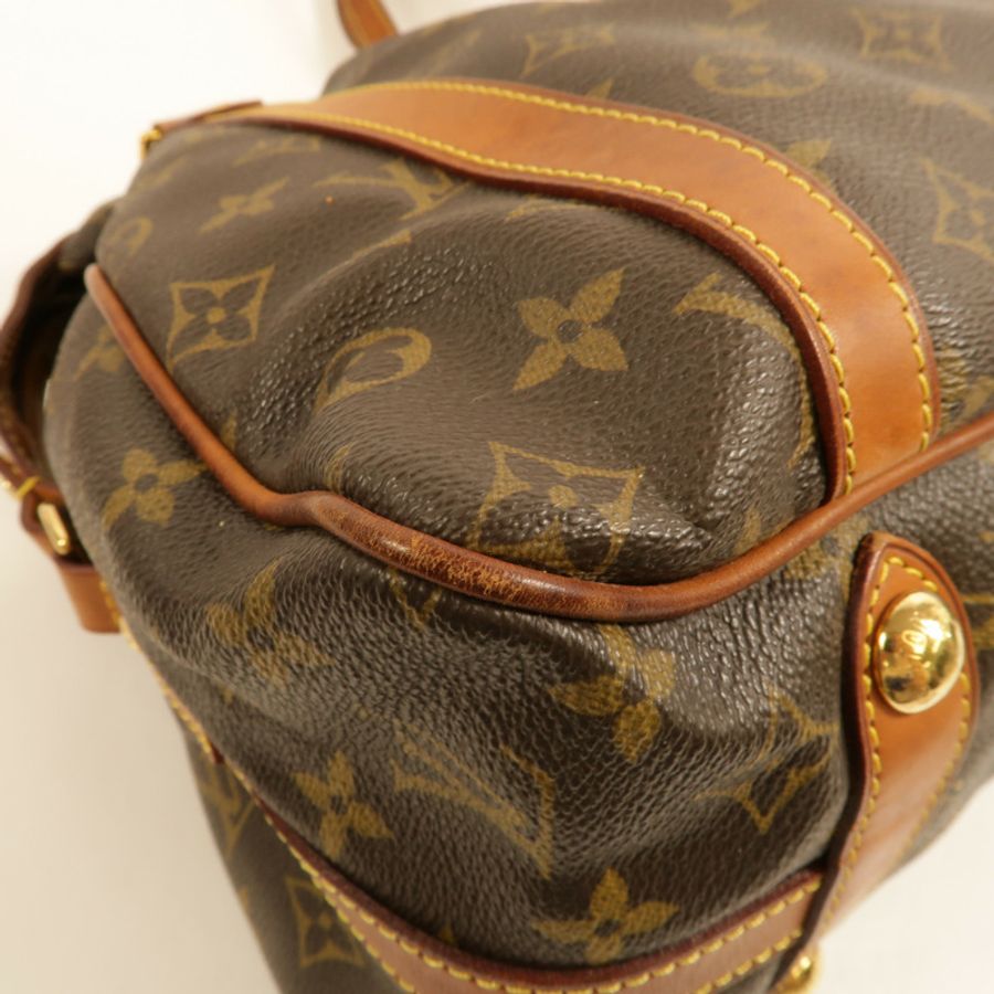 LOUIS VUITTON Monogram Stresa PM肩背袋棕色-9