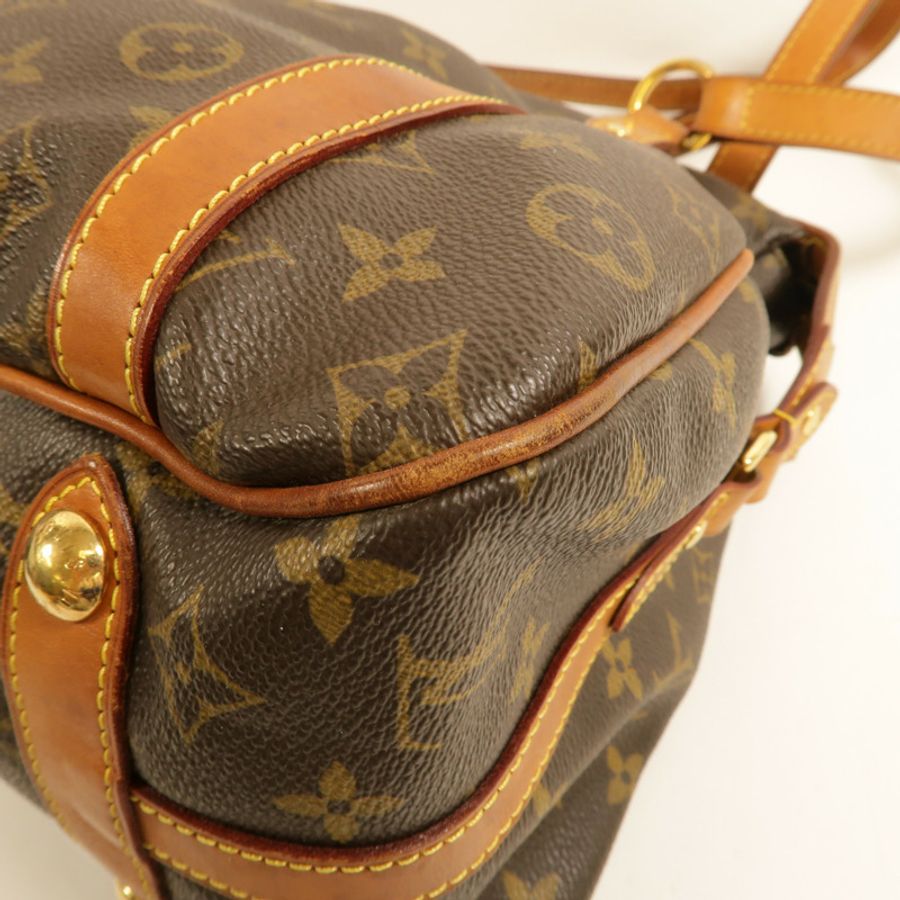LOUIS VUITTON Monogram Stresa PM肩背袋棕色-12