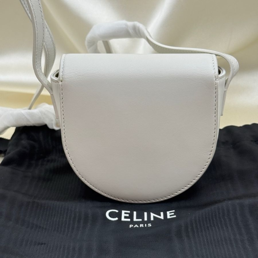 賽琳/Celine BESACE迷你TRIOMPHE光滑牛皮革手袋 牛皮革襯里牛皮革織物 尺寸11 x 10 x 5-3