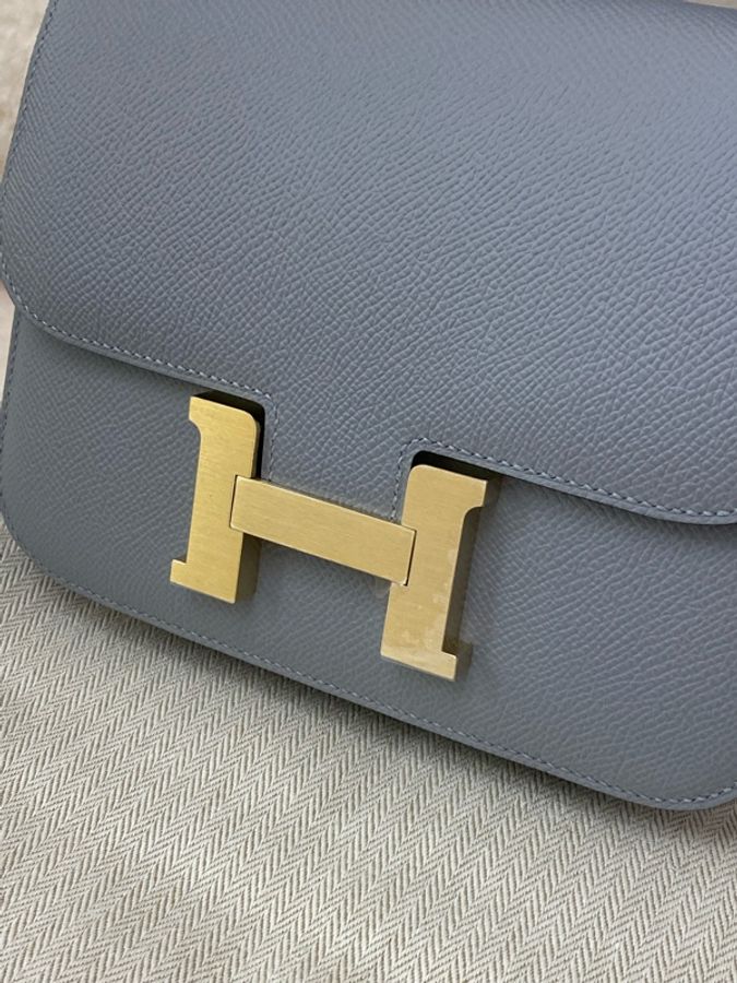 Mini Constance 木偶灰淡金Epsom K-4