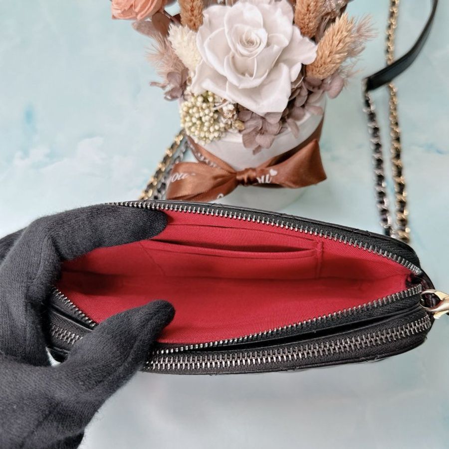 CHANEL Mini雙拉鍊流浪包-6