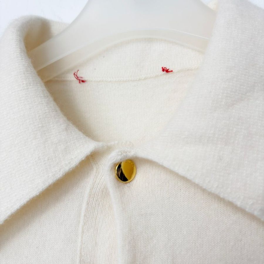 L號 ::GUCCI:: 100%羊毛 兔年限定款 刺繡圖樣 白色羊毛長袖上衣-7