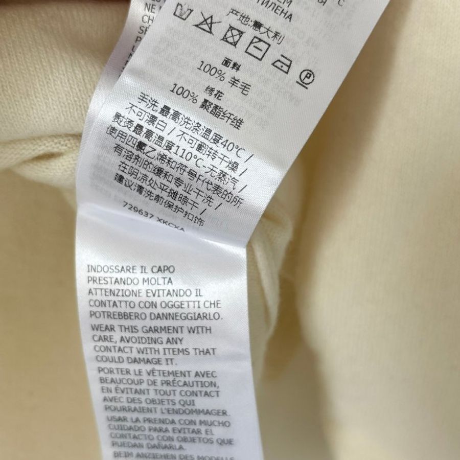 L號 ::GUCCI:: 100%羊毛 兔年限定款 刺繡圖樣 白色羊毛長袖上衣-16