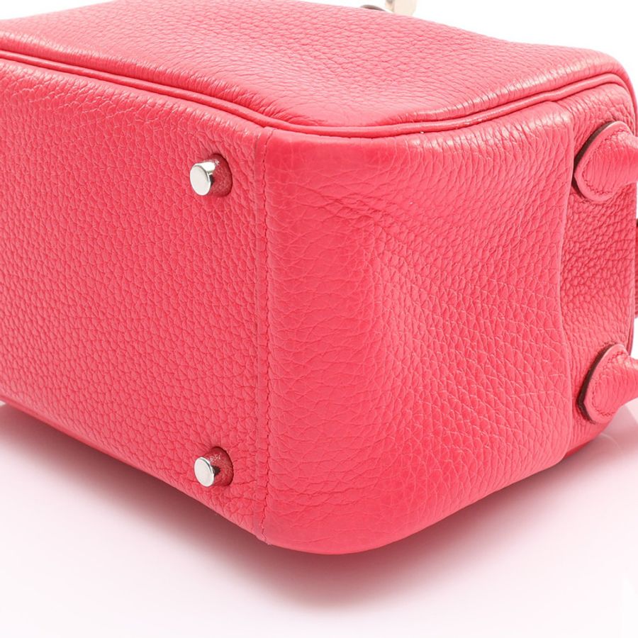 極致玫瑰粉 Togo牛皮 Mini Lindy 肩背包 Y刻 銀釦【HERMES 愛馬仕】 H079086CK-7