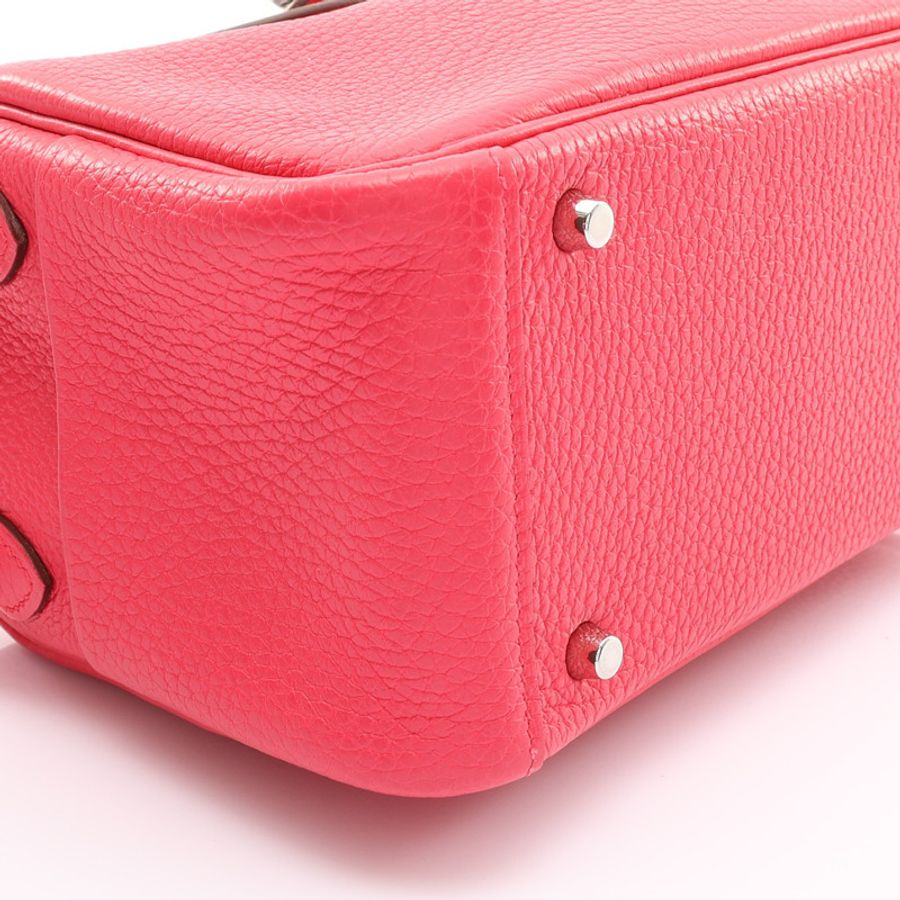 極致玫瑰粉 Togo牛皮 Mini Lindy 肩背包 Y刻 銀釦【HERMES 愛馬仕】 H079086CK-8