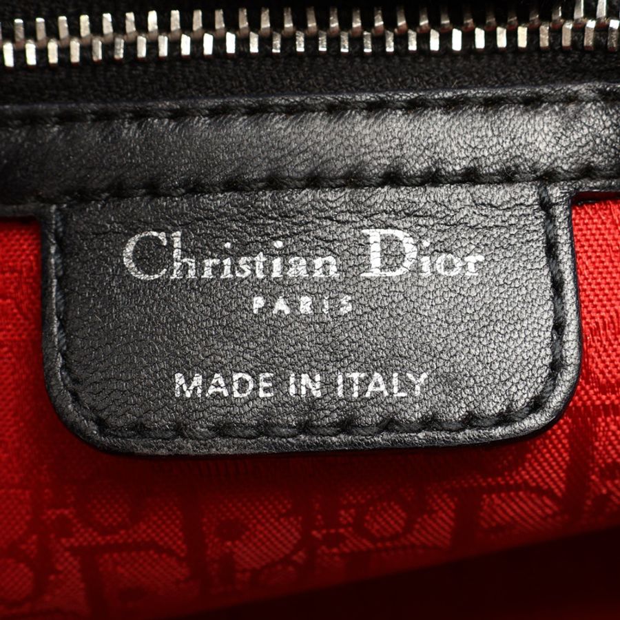 黑色 Cannage 藤格紋羊皮 Medium Lady Dior 兩用包 無背帶【Dior 迪奧】 M0565ONGE_M900-3